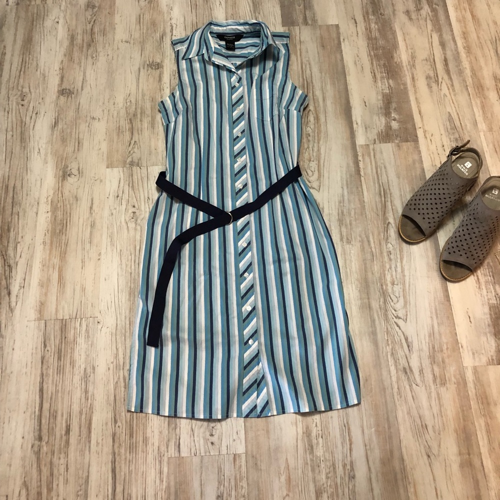Button up striped dress